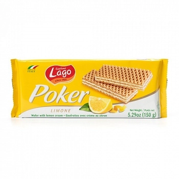 картинка Вафли Poker Limone с лимонной начинкой 150 г от магазина Primemeat