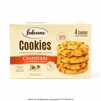 картинка Печенье сахарное Cookies с клюквой "falcone" 200 г от магазина Primemeat