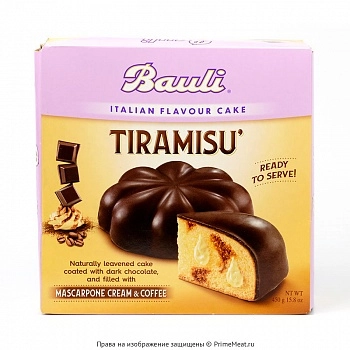 картинка Кекс с кремовой начинкой Tiramisu в шоколадной глазури "Bauli" 450 г от магазина Primemeat