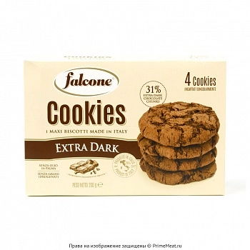 картинка Печенье сахарное Cookies с темным шоколадом "falcone" 200 г от магазина Primemeat