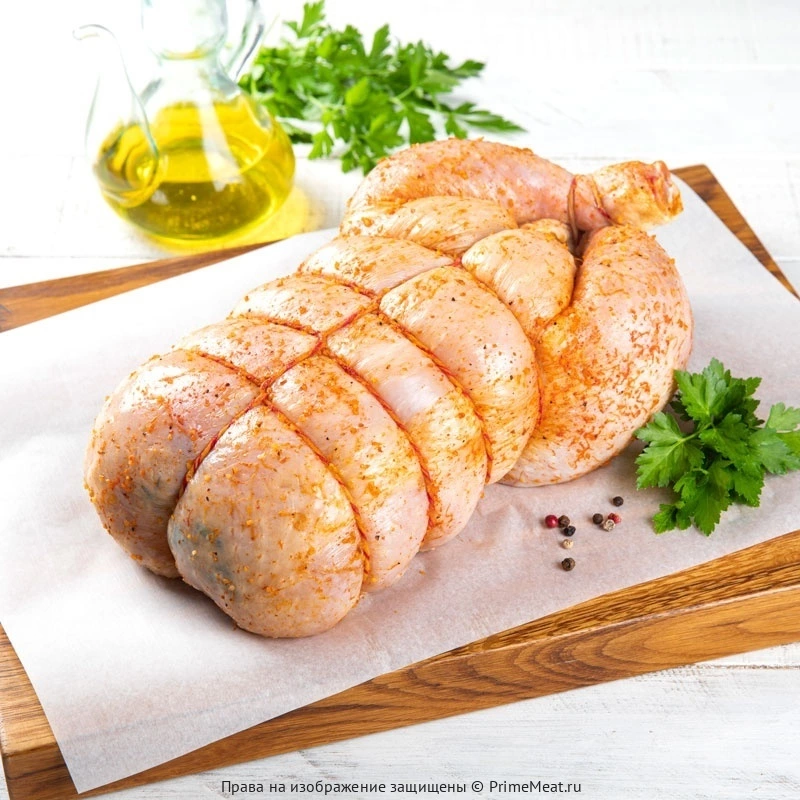 Рулет из целой фермерской курицы с креветками (полуфабрикат) (фото)