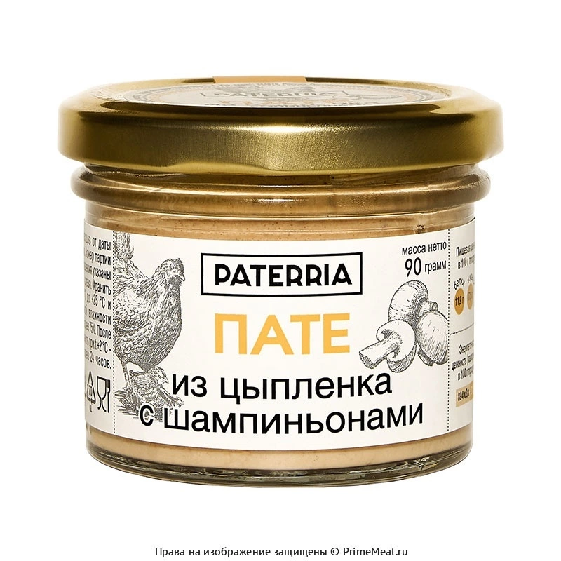 картинка Пате из цыпленка с шампиньонами, 90 г от магазина Primemeat