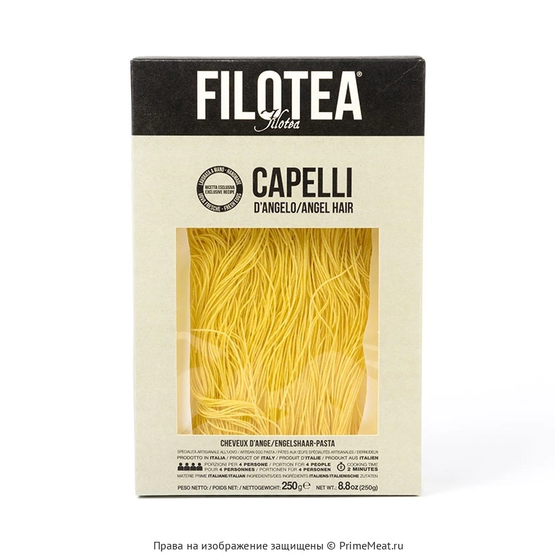 картинка Яичная паста из твердых сортов пшеницы (Capelli d`Angelo) FILOTEA, 250 г от магазина Primemeat